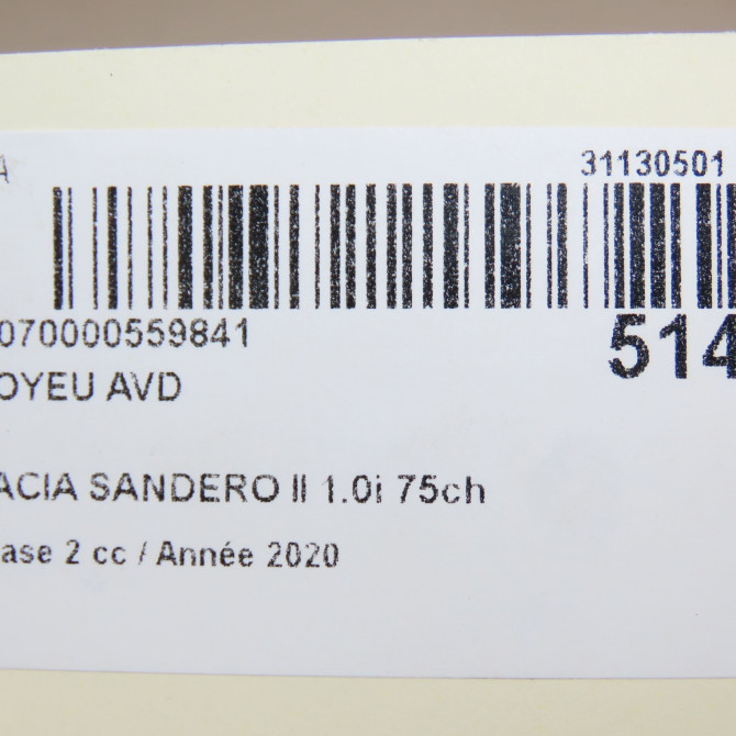 Moyeu avd occasion DACIA SANDERO II Phase 1 04-1995->04-1999 1.0i 75ch 402027463R 6