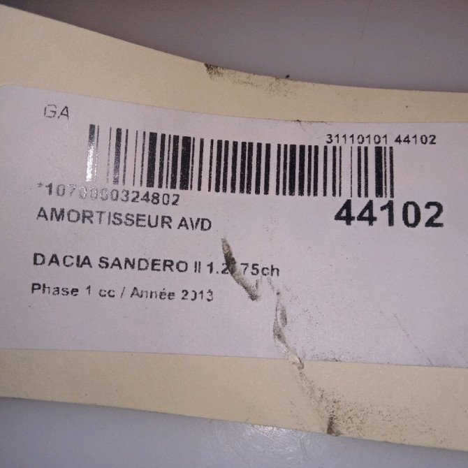 Amortisseur avant droit occasion DACIA SANDERO II Phase 1 10-2012->... 1.2i 75ch 543025522R 5