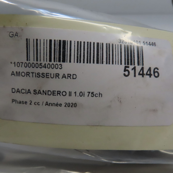 Amortisseur arrière droit occasion DACIA SANDERO II Phase 1 04-1995->04-1999 1.0i 75ch 562103901R 3