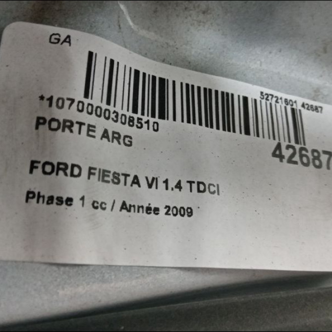 Porte arrière gauche occasion FORD FIESTA VI Phase 1 10-2008->11-2012 1.4 TDCI 68ch 1692503 3