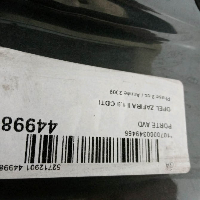 Porte avant droite occasion OPEL ZAFIRA II Phase 2 01-2008->12-2014 1.9 CDTI 100ch 13203014 5