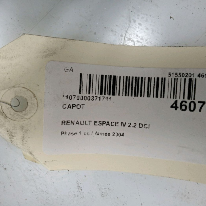 Capot occasion RENAULT ESPACE IV Phase 1 09-2002->03-2006 2.2 DCI 651000267R 3