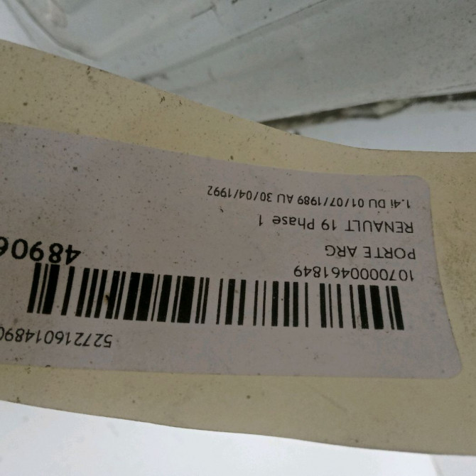 Porte arrière gauche occasion RENAULT 19 Phase 1 07-1989->04-1992 1.4i 7751467507 3