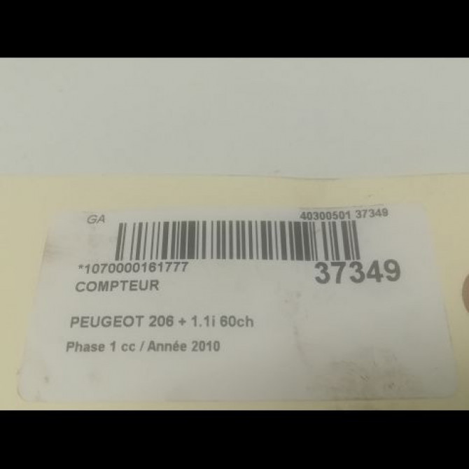 Compteur occasion PEUGEOT 206 + Phase 1 03-2009->05-2013 1.1i 60ch 6103HH 3