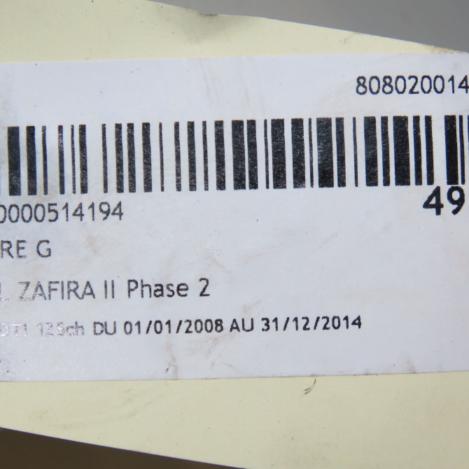 Phare gauche occasion OPEL ZAFIRA II Phase 2 01-2008->12-2014 1.7 CDTI 125ch 93192443 6