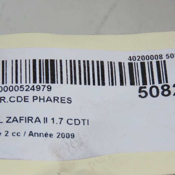 Interrupteur commande de phares occasion OPEL ZAFIRA II Phase 2 01-2008->12-2014 1.7 CDTI 125ch 93185584 5