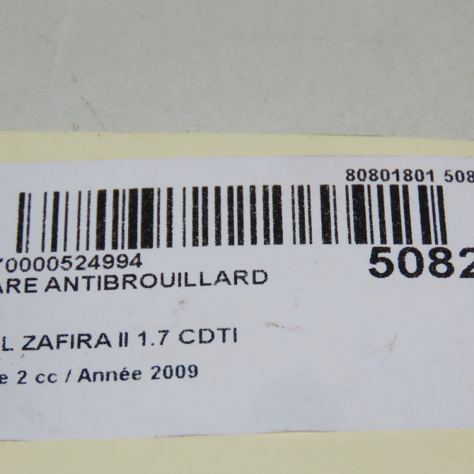 Phare antibrouillard avant gauche occasion OPEL ZAFIRA II Phase 2 01-2008->12-2014 1.7 CDTI 125ch 93357465 5