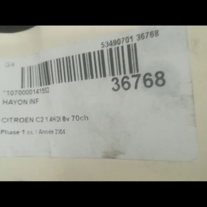 Hayon inf occasion CITROEN C2 Phase 1 09-2003->10-2008 1.4HDI 8v 70ch 8701W2 3