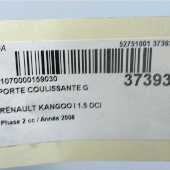 Porte coulissante g occasion RENAULT KANGOO I Phase 2 03-2003->06-2010 1.5 DCI 85ch 7751473602 4