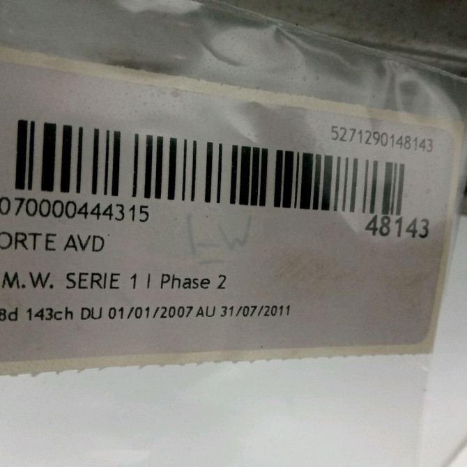 Porte avant droite occasion B.M.W. SERIE 1 I Phase 2 01-2007->07-2011 118d 143ch 41515A2A382 3