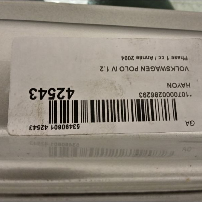 Hayon occasion VOLKSWAGEN POLO IV Phase 1 01-2002->05-2005 1.2 55ch 6Q6827025R 2