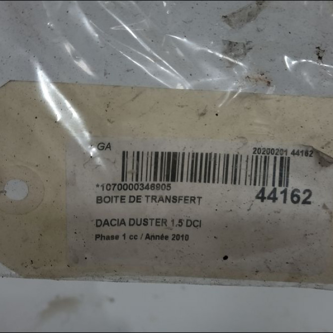 Boite de transfert occasion DACIA DUSTER Phase 1 03-2010->12-2013 1.5 DCI 110ch 8201116370 5