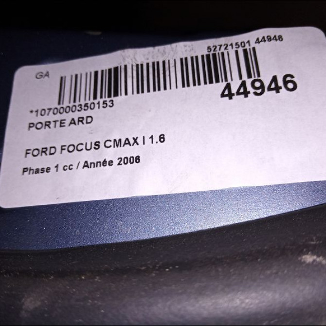 Porte arrière droite occasion FORD FOCUS CMAX I Phase 1 09-2003->03-2007 1.6 TDCI 110ch 1496875 3