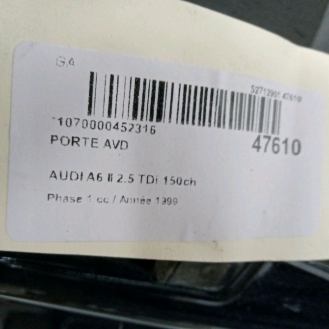 Porte avant droite occasion AUDI A6 II Phase 1 06-1997->07-2001 2.5 TDi 150ch 4B0831052D 4