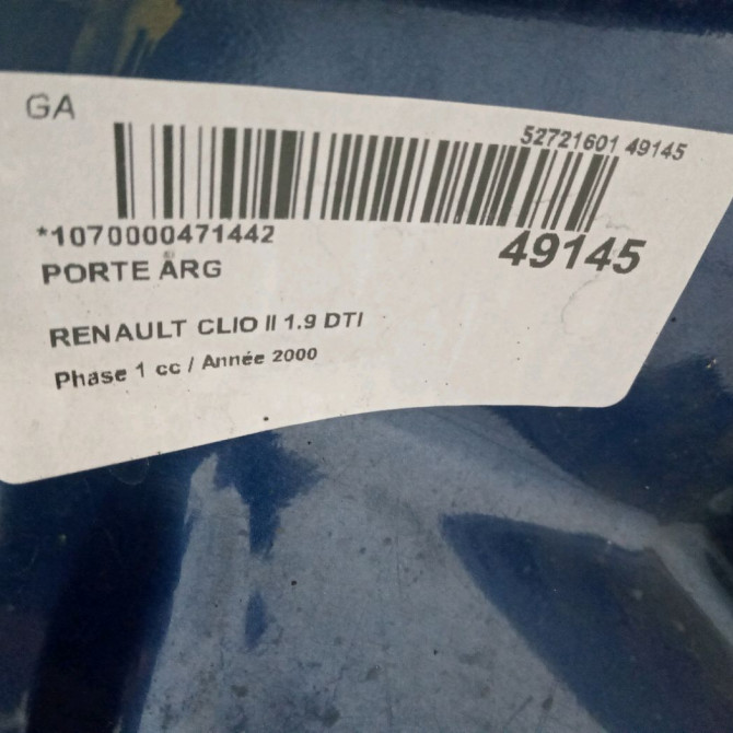 Porte arrière gauche occasion RENAULT CLIO II Phase 1 03-1998->06-2001 1.9 DTI 5