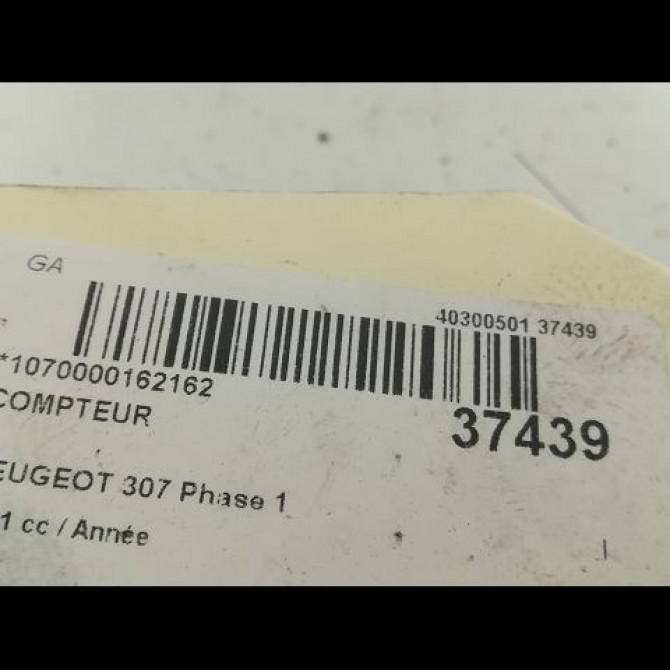 Compteur occasion PEUGEOT 307 Phase 1 04-2001->06-2005 6106S7 3