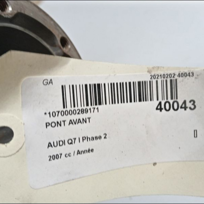 Pont avant occasion AUDI Q7 I Phase 2 04-2009->04-2015 5