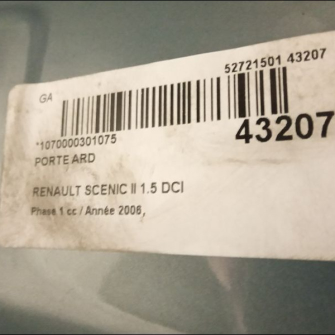 Porte arrière droite occasion RENAULT SCENIC II Phase 1 03-2004->09-2006 1.5 DCI 105ch 821005158R 3