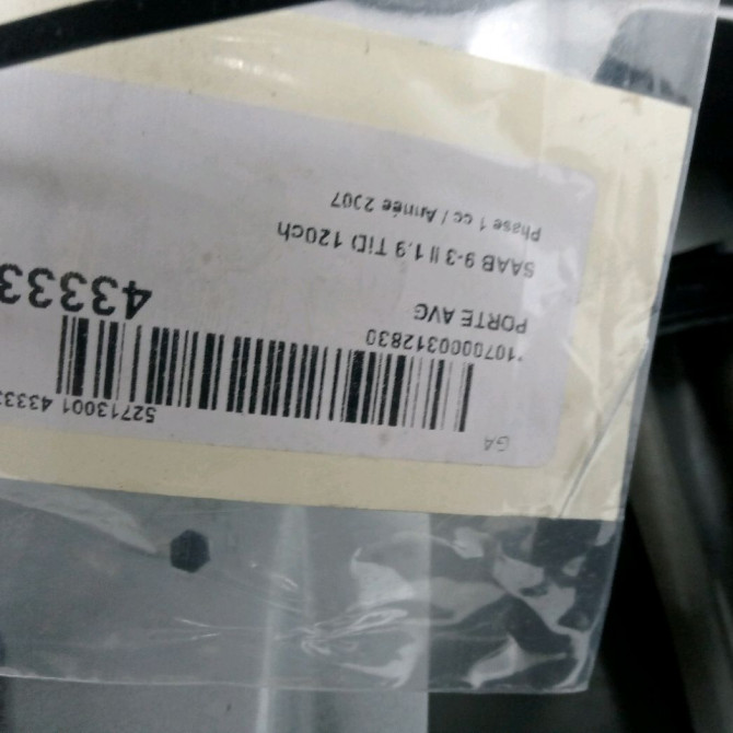 Porte avant gauche occasion SAAB 9-3 II Phase 1 09-2005->09-2007 1.9 TiD 120ch 12770115 3