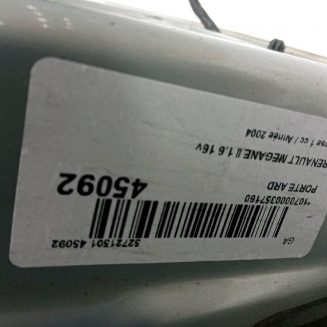 Porte arrière droite occasion RENAULT MEGANE II Phase 1 09-2003->12-2005 1.6 16v 7751473734 4