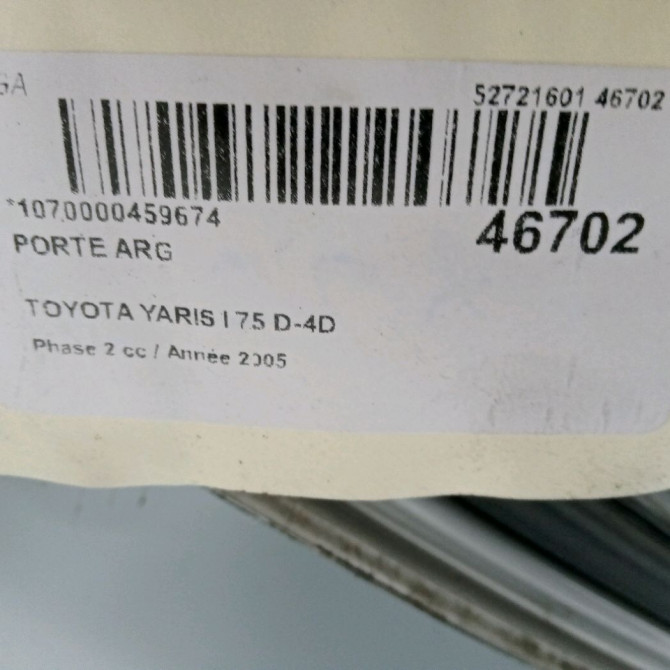 Porte arrière gauche occasion TOYOTA YARIS I Phase 2 03-2003->12-2005 75 D-4D 670040D080 3