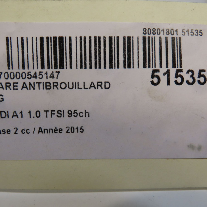 Phare antibrouillard avant gauche occasion AUDI A1 A1 Phase 2 2014-12-01->2019-06-30 1.0 TFSI 95ch 8XA941699D 5