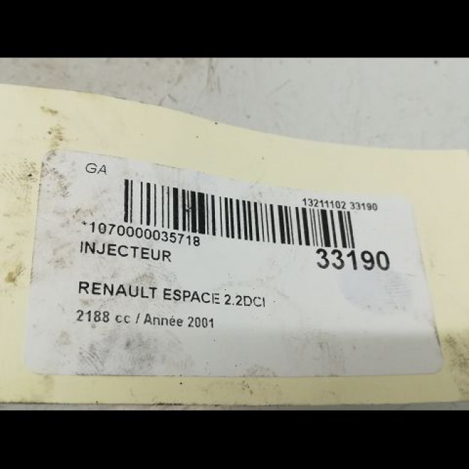 Injecteur occasion RENAULT ESPACE III Phase 1 12-1996->09-2002 2.2 DCI 115ch 7701474028 5