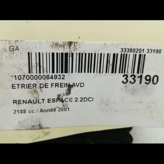 Etrier de frein avant droit occasion RENAULT ESPACE III Phase 1 12-1996->09-2002 2.2 DCI 115ch 6025371278 4