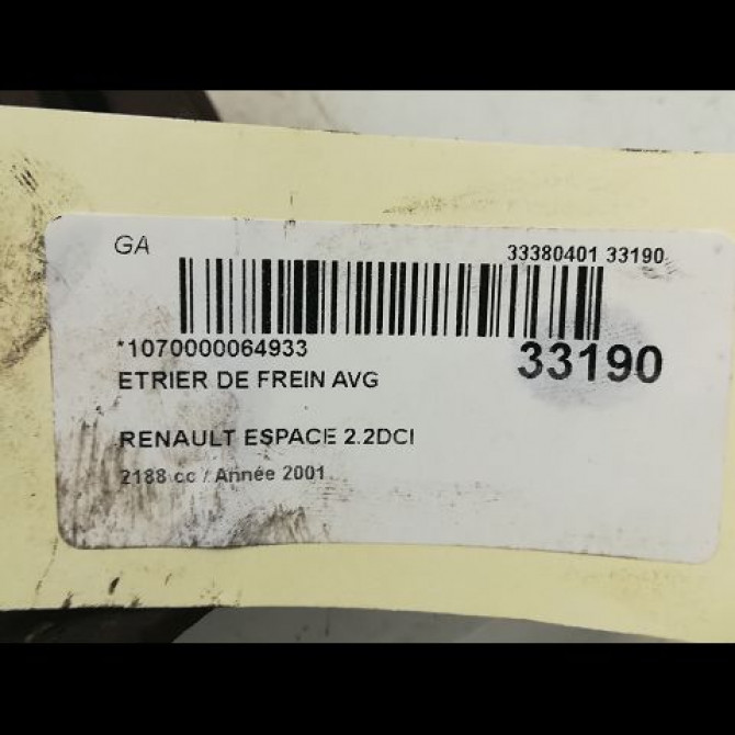 Etrier de frein avant gauche occasion RENAULT ESPACE III Phase 1 12-1996->09-2002 2.2 DCI 115ch 6025371277 4