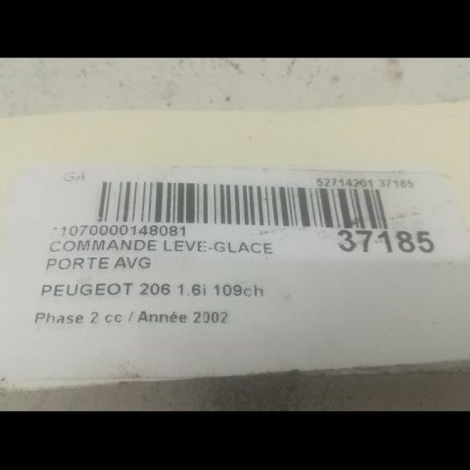 Commande lève-glace porte avant gauche occasion PEUGEOT 206 Phase 2 02-2003->02-2009 1.6i 109ch 3