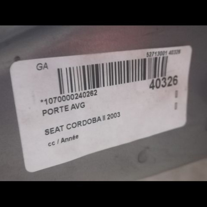 Porte avant gauche occasion SEAT CORDOBA II 6L4831055S 3