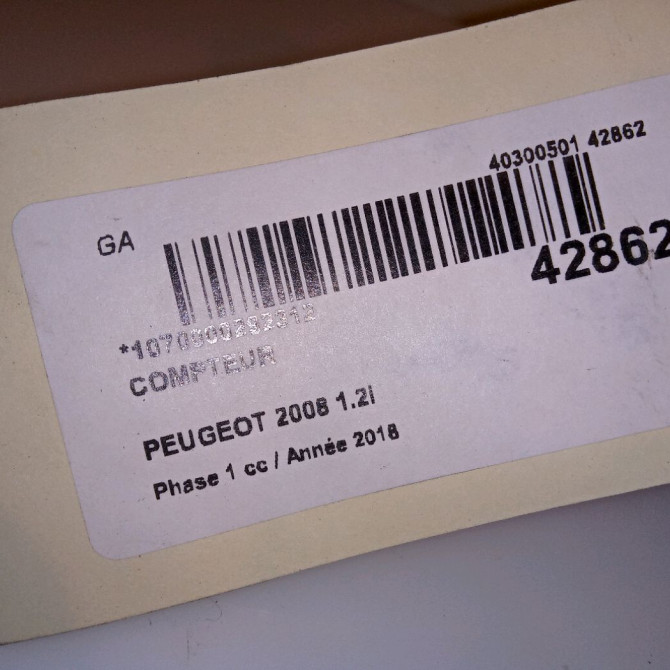 Compteur occasion PEUGEOT 2008 Phase 1 01-2013->... 1.2i PURETECH 110ch 9822703680 4