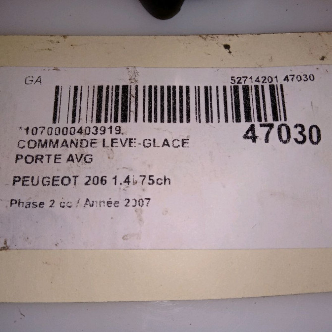 Commande lève-glace porte avant gauche occasion PEUGEOT 206 Phase 2 02-2003->02-2009 1.4i 75ch 6552WQ 5
