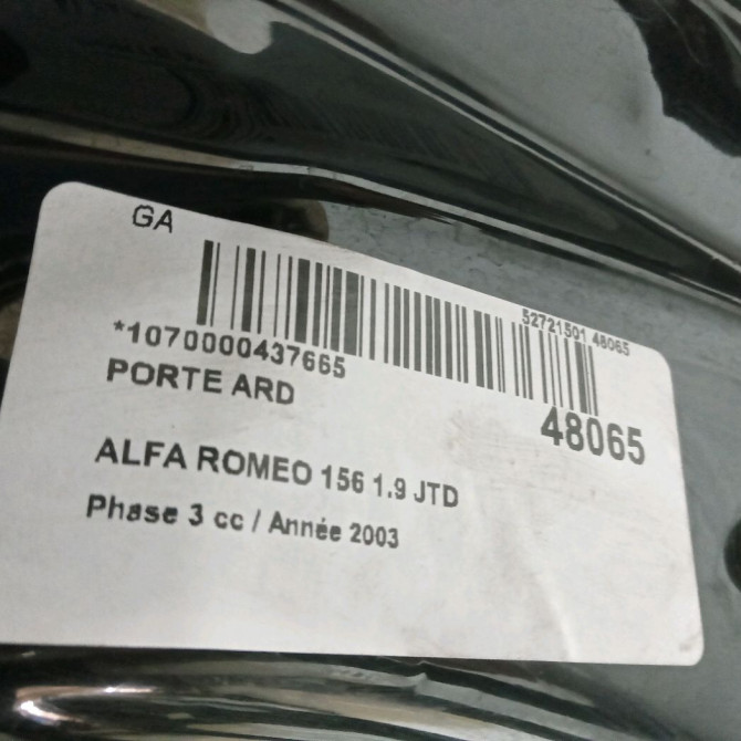 Porte arrière droite occasion ALFA ROMEO 156 Phase 3 07-2003->12-2005 1.9 JTD 140ch 60619383 4