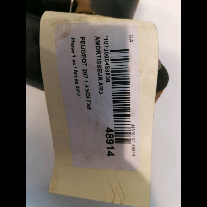 Amortisseur arrière droit occasion PEUGEOT 207 Phase 1 04-2006->06-2013 1.4 HDI 70ch 5206QA 3