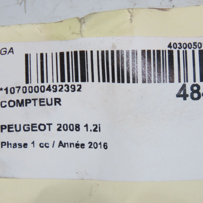 Compteur occasion PEUGEOT 2008 Phase 1 01-2013->... 1.2i PURETECH 110ch 9822703680 4