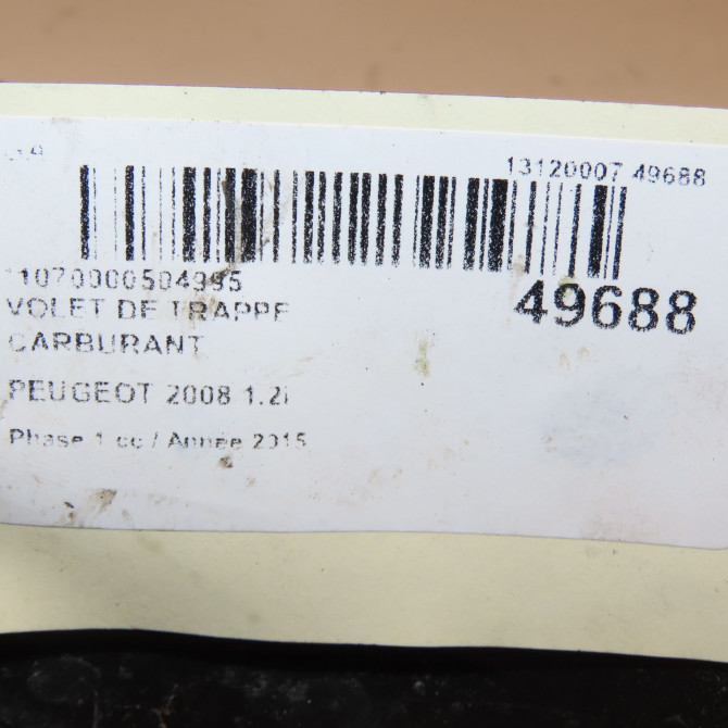 Volet de trappe carburant occasion PEUGEOT 2008 Phase 1 01-2013->... 1.2i PURETECH 110ch 9677638680 4