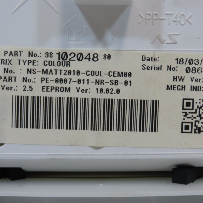 Compteur occasion PEUGEOT 2008 Phase 1 01-2013->... 1.2i PURETECH 110ch 9822703680 5