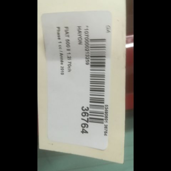 Hayon occasion FIAT 500 II 500 II Phase 1 2007-07-01->2016-03-31 1.2i 70ch 52056198 4