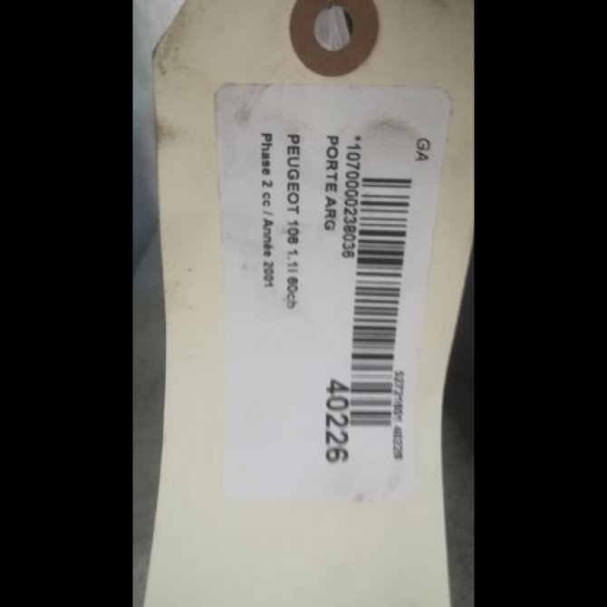 Porte arrière gauche occasion PEUGEOT 106 Phase 2 04-1996->09-2003 1.1i 60ch 900671 3