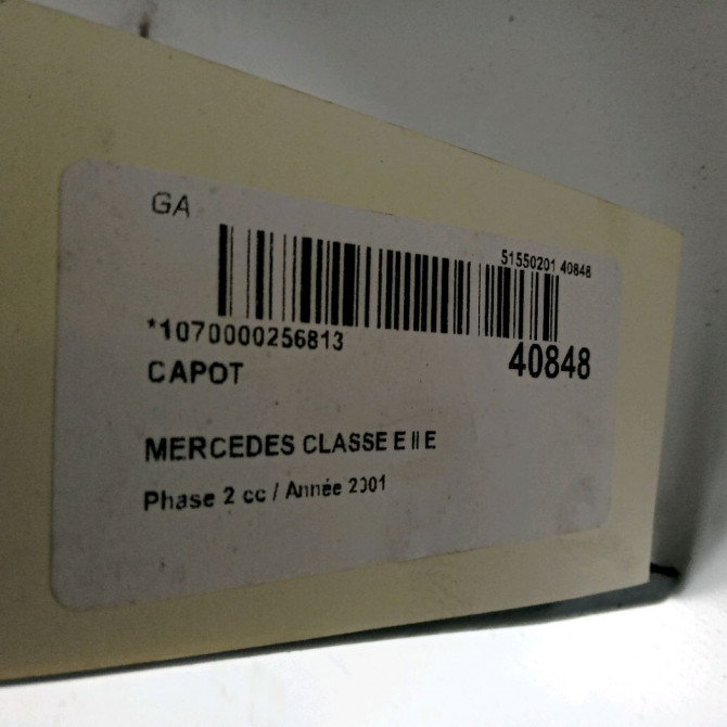 Capot occasion MERCEDES CLASSE E II Phase 2 09-1999->03-2002 E 220 CDI 210880095728 3