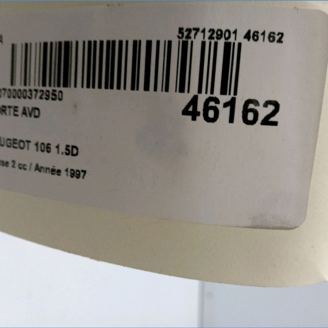 Porte avant droite occasion PEUGEOT 106 Phase 2 04-1996->09-2003 1.5D 9004H9 2
