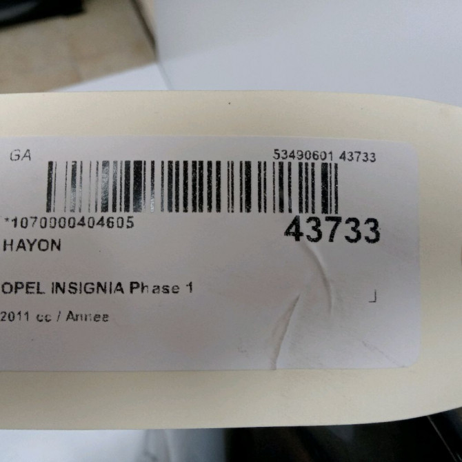 Hayon occasion OPEL INSIGNIA Phase 1 01-2009->03-2013 22779369 3