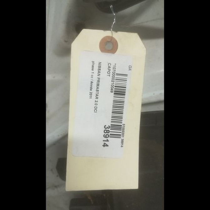Capot occasion NISSAN PRIMASTAR phase 1 08-2006->... 2.0 DCI 115ch 6510000Q0B 3