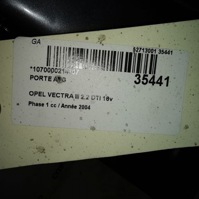 Porte avant gauche occasion OPEL VECTRA III Phase 1 06-2002->10-2005 2.2 DTI 16v 125ch 93186031 4