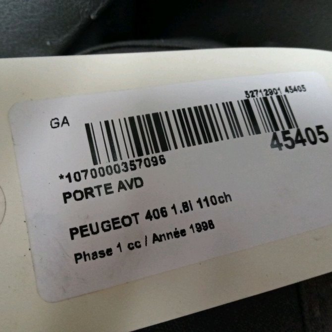 Porte avant droite occasion PEUGEOT 406 Phase 1 10-1995->04-1999 1.8i 110ch 9004Q1 3