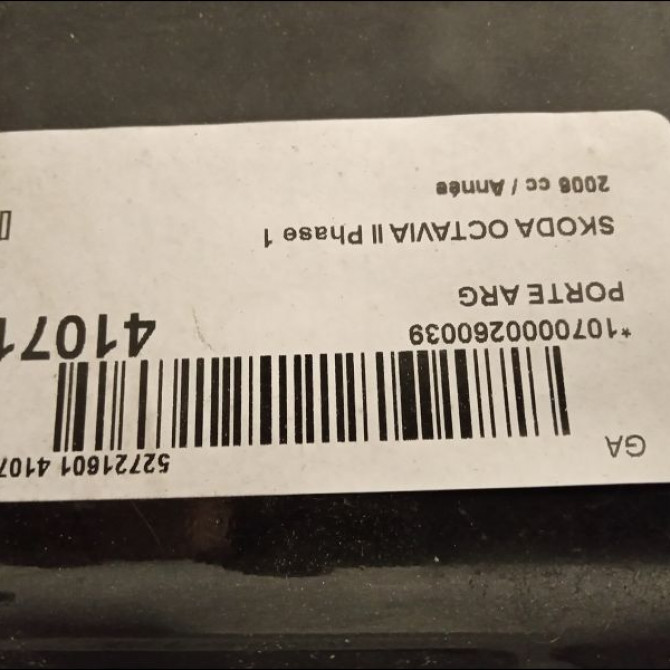 Porte arrière gauche occasion SKODA OCTAVIA II Phase 1 06-2004->10-2008 3