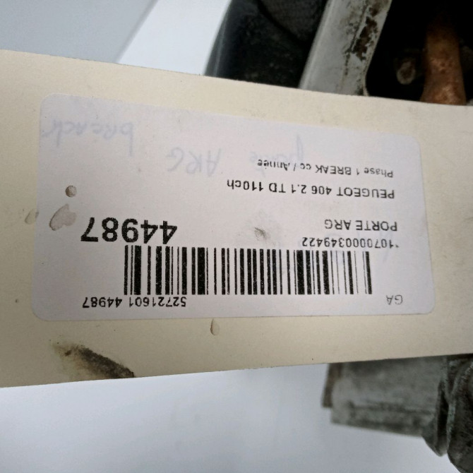 Porte arrière gauche occasion PEUGEOT 406 Phase 1 04-1995->04-1999 2.1 TD 110ch 9006C1 3