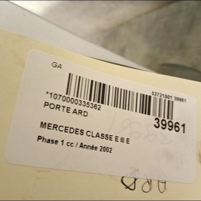 Porte arrière droite occasion MERCEDES CLASSE E III Phase 1 03-2002->06-2006 E 220 CDI 211730020528 2