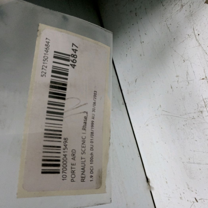 Porte arrière droite occasion RENAULT SCENIC I Phase 2 08-1999->06-2003 1.9 DCI 100ch 7751472140 3